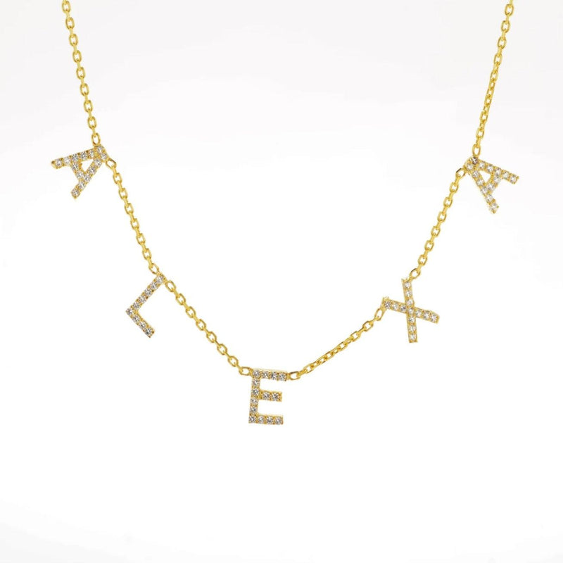 Custom Crystal Hanging Name Necklace - Life Token