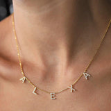 Custom Crystal Hanging Name Necklace - Life Token
